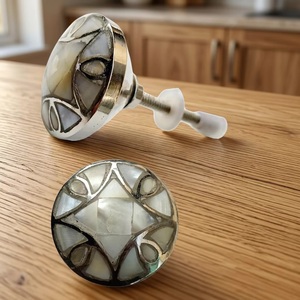 Beads Art CK 558 MOP Brass Round Cabinet <b>Knob</b> Mother Pearl Inlay Industrial Design Eco-Friendly Easy Installation for Furniture - Product Image 3