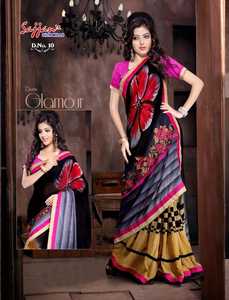 LeBeLe Attractive Georgette Custom Printed Pattern <b>Saree</b> <b>Blouse</b> Women Sun Protection Comfortable Soft Easy Wear All Occasions - Product Image 6