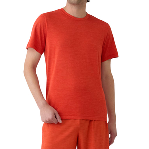 Camiseta Deportiva Naranja Heather para Hombre, Manga Corta, para Gimnasio, Entrenamiento y Ejercicio - Product Image 2