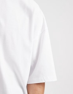Camiseta de Algodón Blanca para Hombre, Cuello Redondo, Manga Corta, Talla Grande, Corte Regular, Color Sólido, Tejido Jersey - Product Image 5