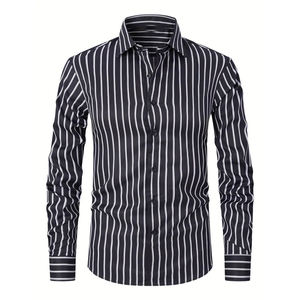 Camisa de Vestir Corporativa para Hombre, 100% Algodón Twill, Manga Larga, Corte Ajustado, Logotipo Personalizado, Servicio OEM - Product Image 4