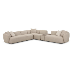 Modern L-Shape Sectional <b>Sofa</b> Set With Fabric <b>Cover</b> Cushion Back <b>For</b> Living Room - Product Image 1