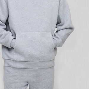 Best Supplier Men Winter Tracksuit Set | Oversized Solid Hooded Pullover & Sweatpants - Product Image 6