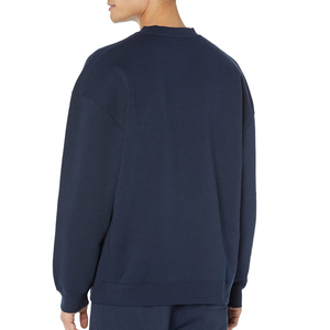 Sudadera de Cuello Redondo Azul Marino para Hombre, Corte Regular, 100% Algodón, Tejido de Punto, Estilo Casual, Otoño, Color Sólido, Manga Larga - Product Image 2