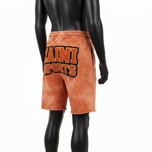 Felpa de algodón cepillado de 300 GSM, lavado ácido, color naranja óxido, lavado vintage, logotipo personalizado impreso. - Product Image 5