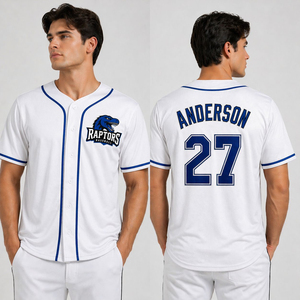 Maillot de baseball personnalisé pour hommes grandes tailles, respirant, brodé, autographié, modèle Anderson des Raptors - Product Image 4