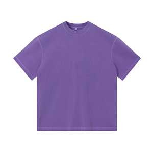 เสื้อยืดคอกลมแขนสั้นผ้าฝ้ายเรียบสำหรับผู้ชาย ทรงปกติ สีพื้น ผ้าเจอร์ซีย์ถัก - Product Image 5