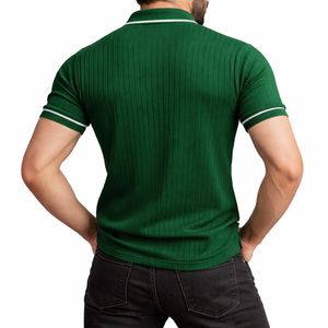 เสื้อเชิ้ตแขนสั้นลำลองผู้ชาย ผ้าฝ้ายพรีเมียมลายทาง มีกระเป๋าหน้าอก ปรับแต่งลายพิมพ์ได้ - Product Image 2