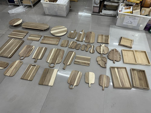 Plateau à dessert en bois BSCI avec poignée, plateau alimentaire rustique en bois antique avec poignées, plateau de rangement en bois pas cher - Product Image 5
