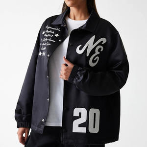 Chaqueta Acolchada Premium Negra Vintage de Poliéster con Cuello Alto, Impermeable y Resistente al Viento, con Impresión Digital y Bordado para Parejas - Product Image 3