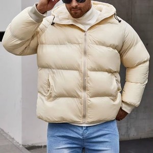 2024 Best High Quality Unisex Plus Size Casual Loose Hooded Puffer <b>Jacket</b> 100% Nylon Winter <b>Warm</b> Drawstring Stand Front High - Product Image 1
