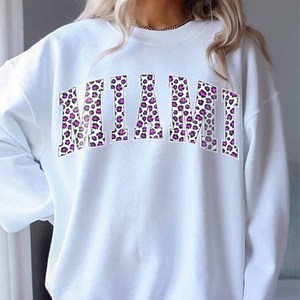 Las Vegas Premium <b>Mock</b> <b>Neck</b> Crew <b>Neck</b> Sweatshirt Animal Print Chenille Patch Pullover - Product Image 3