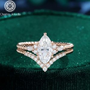 Anillo de Compromiso Clásico con Moissanita Corte Cojín de Charm Jewells, Certificado IGI, Engaste de Oro Rosa, Anillo de Boda Romántico para Mujer - Product Image 1