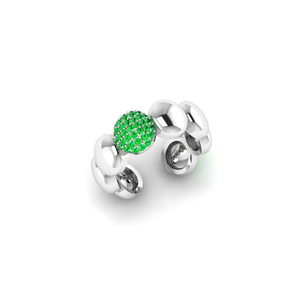 Puffed Bubble Studded <b>Statement</b> <b>Ring</b> 18K White Rose Gold Plating Minimalist Women's Diamond Luxury <b>Rings</b> for Hinduism Occasions - Product Image 5