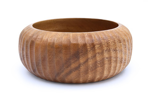 Juego de Tazones Tallados en Forma de Donut de Madera de Acacia Suar, Hechos a Mano, Ecológicos, Aptos para Alimentos, Vajilla de Madera Natural para Regalos, Bali - Product Image 3