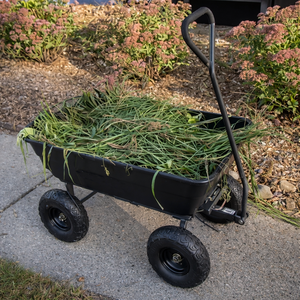<b>Trolley</b> Garden Dump Cart with Wheels Wagon Heavy Duty Steel Frame Utility Cart with Air Tires for Yard Lawn Hauling ODGGAD007 - Product Image 3