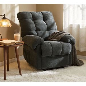 Poltrona Reclinabile Manuale dal Design Moderno Grigio Scuro, Imbottita con Poggiapiedi per Lettura e Relax in Soggiorno - Product Image 3