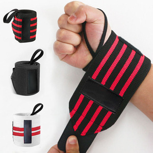 Sangles de soutien du poignet à rayures blanches et rouges, fermeture à boucle réglable, protège-paume pour la musculation, l'entraînement en force, unisexe - Product Image 4