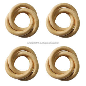 Ensemble de ronds de serviette en bois faits à la main pour la décoration de table à manger rustique parfait pour les mariages, les événements, les rassemblements et les dîners - Product Image 1
