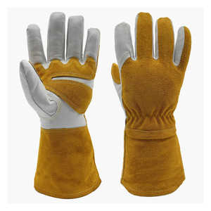 High Quality Leather Material Custom Logo Plus Size Welding Safety <b>Gloves</b> Heat Resistant Anti-slip Kevlar Liner Welder <b>Gloves</b> - Product Image 1