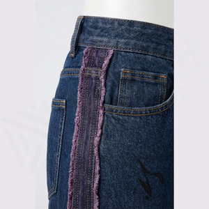 Jean en denim coupe droite délavé foncé pour homme, taille haute, coupe classique, en coton, style décontracté, pantalon d'automne - Product Image 6