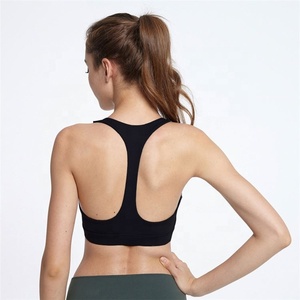Soutien-gorge de sport dos nageur violet pour femme, maintien moyen, sans coutures, pour yoga et entraînement, col carré, couleur unie, respirant - Product Image 2