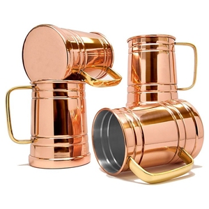Wholesale Pure Solid Copper Moscow Mule Mug Handcrafted Hammered Cocktail Beer Cup Vintage <b>Metal</b> Drinkware Bar Tool Copper Mug - Product Image 6