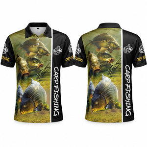Custom 100% Polyester Upf 50+Quick Dry <b>Shirts</b> Breathable Fishing Polo UV Protection Quick Dry Fishing Printed <b>Men</b> Fishing <b>Shirt</b> - Product Image 1