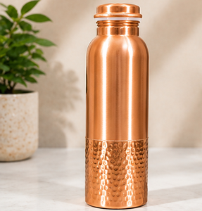 Bouteille en cuivre à base martelée, bienfaits ayurvédiques, récipient en cuivre pour boissons, vente en gros, bouteille de sport en cuivre indienne de luxe - Product Image 6