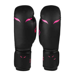 Gants de combat en cuir athlétique avec rembourrage épais respirant et fermeture à lacets, conçus pour adultes pour la boxe et le kickboxing - Product Image 4
