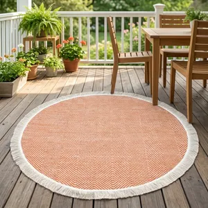 Handmade Diamond <b>Jute</b> <b>Rug</b> Flatweave Natural Fiber <b>Rug</b> Round Braided HILTEX Brand From Uttar Pradesh - Product Image 1