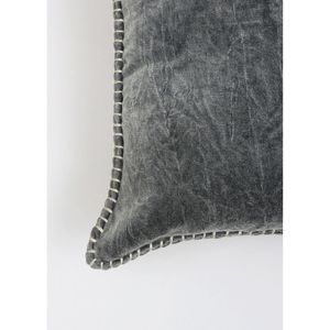 Cuscino Decorativo in Velluto di Cotone Stonewashed 19X19 con Bordi Cuciti a Mano - Product Image 5