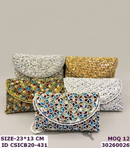 Luxury Handmade Satin Pearl Embroidered Multi-Function Evening <b>Clutch</b> Bag for Women | <b>Wedding</b> Party Bridal Handbag Detachable - Product Image 1