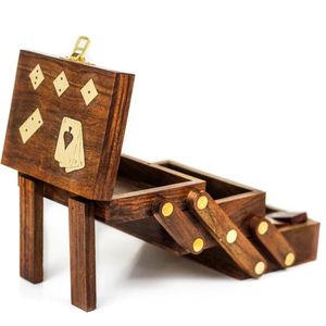 Elegant Wooden <b>Dice</b> And Dominoes Game Set For Holiday Gifts Family Gathering And Travel Activities - Product Image 1