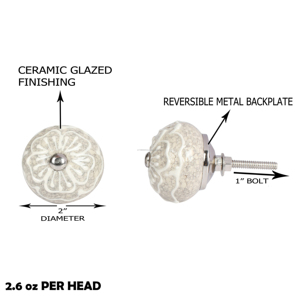 Perillas de puerta de cerámica azul y blanca hechas a mano de alta calidad, perillas de gabinete de aleación para cocina, dormitorio, cajón y armario - Product Image 3