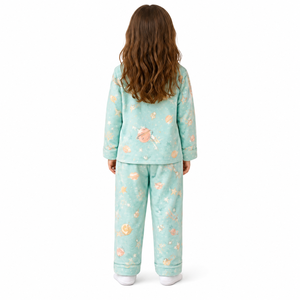 Conjunto de Pijama de Manga Larga para Niñas al por Mayor, con Estampado de Planetas Espaciales, Cierre de Botones, Ropa de Dormir para Niños - Product Image 6