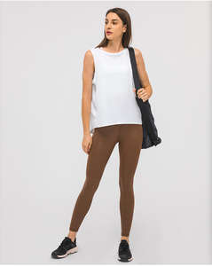 Camiseta sin mangas de yoga para mujer – Ropa deportiva sin mangas que absorbe la humedad para gimnasio y correr, chaleco de moda informal - Product Image 2