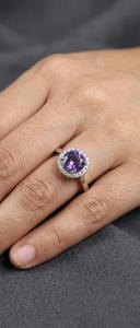 แหวนรูปปีกประดับมุกน้ำจืดและอเมทิสต์ทำมือสำหรับเด็กในงานแต่งงาน ตัวเรือนเงินแท้ 925 ประดับคริสต์เชียนเพฟเซ็ตติ้ง - Product Image 6