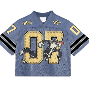Uniformes de Fútbol Personalizados y Elegantes Sublimados Transpirables 100% Poliéster de Manga Corta, Talla Grande, Jersey de Fútbol de Secado Rápido Americano - Product Image 5