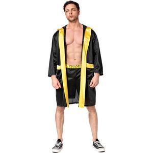 Robe de boxe en satin respirante de haute qualité pour adultes, idéale pour la vente, avec short, ceinture et gants de boxe - Product Image 3