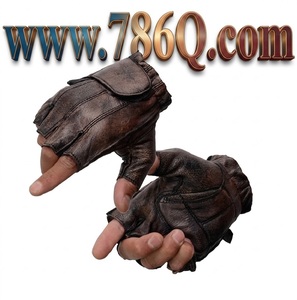 ถุงมือมอเตอร์ไซด์มือไม่มีนิ้วถุงมือหนังสีน้ำตาลสำหรับผู้ชาย - Product Image 1