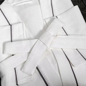 Cozy Lightweight <b>Waffle</b> Bathrobe Cotton Eco-Friendly Quick Dry Customizable Color Logo Bathrobe - Product Image 6
