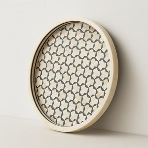 Bandeja de Servir Hecha a Mano con Incrustaciones de Hueso de Camello Natural |   Mesa de Centro de Cocina con Mosaico Marroquí, Otomana de Lujo, Plato Decorativo - Product Image 4