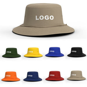 Sombrero de pescador unisex con logotipo personalizado, color sólido, poliéster/algodón, con ojales, para exteriores, primavera/verano - Product Image 1