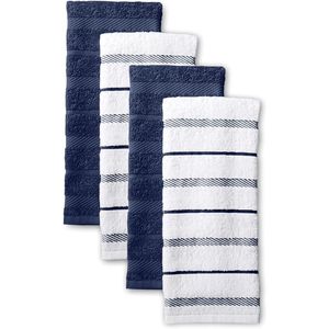 Ensemble de 4 torchons de cuisine bleu saule/blanc 16"x26" - Product Image 1