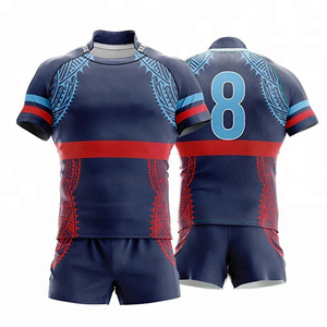 ชุดทีมรักบี้มืออาชีพ เสื้อเจอร์ซีย์กีฬาแบบระบายอากาศน้ำหนักเบา กางเกงขาสั้นสั่งทำพิเศษพร้อมโลโก้ด้านหน้า สำหรับการแข่งขันและการฝึกซ้อม - Product Image 6