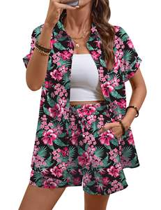 ชุดเสื้อผ้าโพลีเอสเตอร์ระบายอากาศน้ำหนักเบา ชุดเซ็ตสั่งทำพิเศษสำหรับผู้หญิง กางเกงขาสั้นปั่นจักรยานผ้าฝ้ายผสมโพลีเอสเตอร์ ชุดเซ็ตสำหรับผู้หญิง - Product Image 1