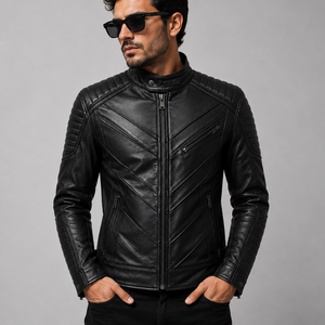 Veste en cuir pour homme en gros, cuir véritable, grandes tailles disponibles, qualité supérieure, prix abordable - Product Image 1