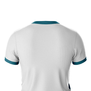 Camiseta de Fútbol con Cuello en V para Hombre, Impresión Sublimada, Absorbe la Humedad, Corte Atlético, Manga Corta, para Todas las Temporadas, Diseño Degradado Blanco y Verde Azulado - Product Image 2
