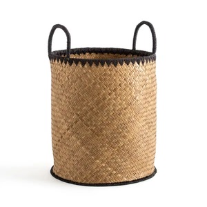 Natural Seagrass <b>Storage</b> <b>Basket</b> With Handles <b>Wicker</b> Boho Handmade <b>Storage</b> <b>Basket</b> Wholesale eco-friendly Made Viet Nam - Product Image 5